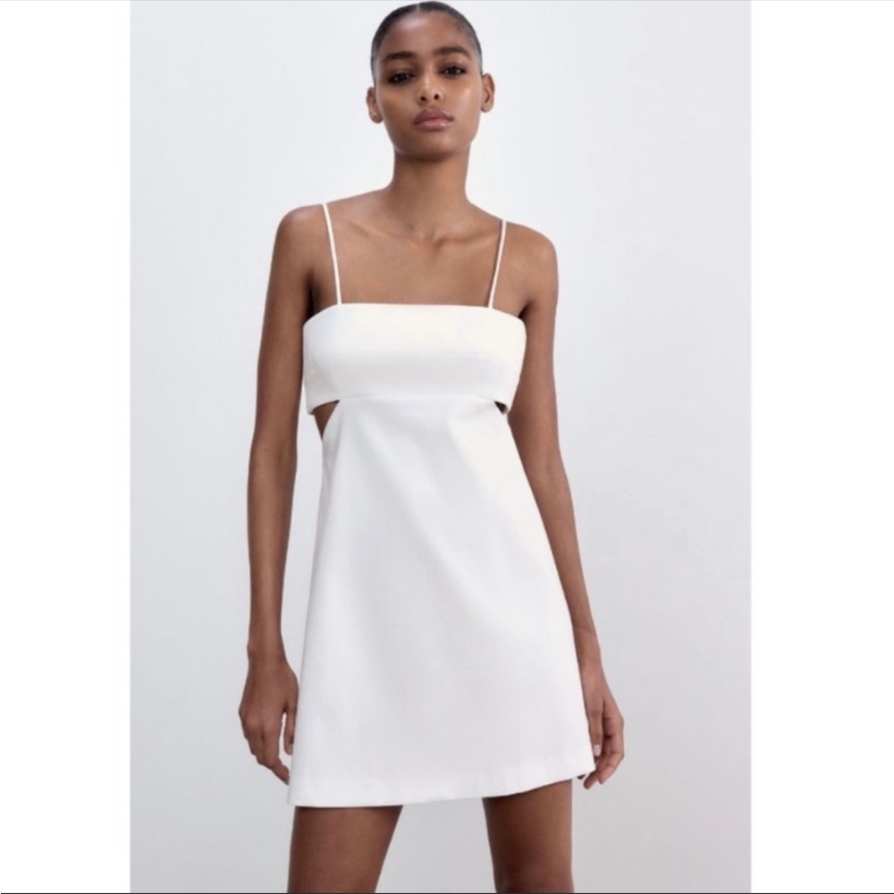Zara White Dress with cut outs